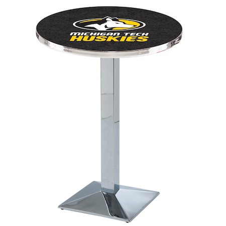 Holland Bar Stool Co 36" Chrome Michigan Tech Pub Table L217C3628MITech